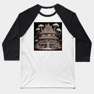 [AI Art] Fairytale Gnome House, Optical Art Style Baseball T-Shirt